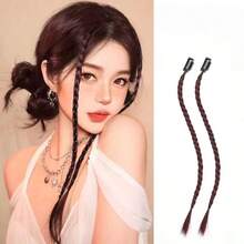 2 lọn tóc nối kiểu kẹp, kiểu Y2K, dài 45,72 cm, tóc giả bện tổng hợp, thích hợp cho phụ nữ dự tiệc Giáng sinh. - Nhiều màu - Xem 20