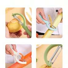 不锈钢家用水果削皮器，新款削皮刀，厨房专用削皮器，蔬菜土豆胡萝卜多功能削皮器 - 彩色 - 查看 11