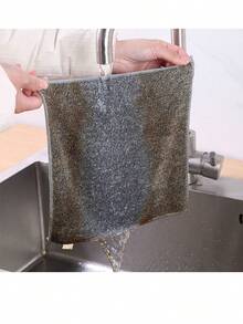 Khăn lau bát đĩa sợi than tre dày dặn, chất tẩy dầu mỡ nhà bếp, khăn lau bát đĩa không xơ, miếng cọ rửa thấm hút cao, khăn lau chùi. - A - Xem 2
