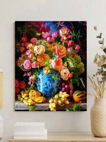 Beautiful Flowers Frameless DIY Acrylic Painting Kit, Carefully Crafted Painting Expressing Your Personalized With Vibrant Colors, No Drawing Experience Required To Create Stunning Artwork, 40*50CM - Multicolor - View 4