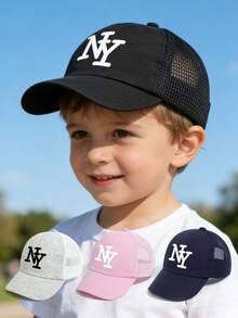 1 buah Topi Baseball Jala Musim Panas Anak-anak Motif New York, Topi Baseball Unisex Bernapas dan Dapat Diatur untuk Aktivitas Luar Ruangan, Sekolah, dan Santai - 1PC - View 2