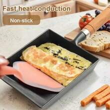 Chảo rán mini vuông bằng gang, chảo chiên trứng kiểu Nhật (Tamago), chảo chống dính dùng trong gia đình, chảo làm bánh kếp không tráng men, truyền nhiệt đều, tương thích với bếp từ và bếp ga. - Xem 7