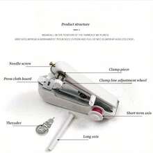 13pcs Portable Mini Sewing Machine Kit, Handheld Manual Easy Sewing, Home Compact Tailor Machine, Random Color 1pc, Small Sewing Machine - Multiple Styles - View 4