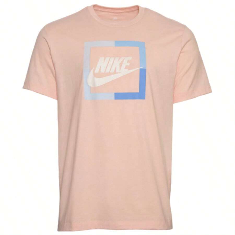 Nike Futura Block T-Shirt Men's Pink White IB8245-015 - 珊瑚橙 - 查看 1