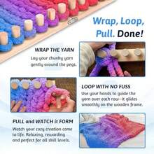 Gdo703deyi  64" Chunky Blanket LoomLoom For DIY Throw Blankets Adjustable Size Hand Knitting Yarn Chunky Reinforce The Connection No Needles Required Beginner Friendly Yarn Craft 64" - 64 - View 3