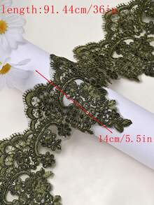 Vải ren thêu XDH1589, chất liệu thủ công tự làm, dùng để trang trí váy cưới, rèm cửa, khăn trải bàn, sân khấu đám cưới, chiều dài: 90cm - 90cm. - xanh quân đội - Xem 24
