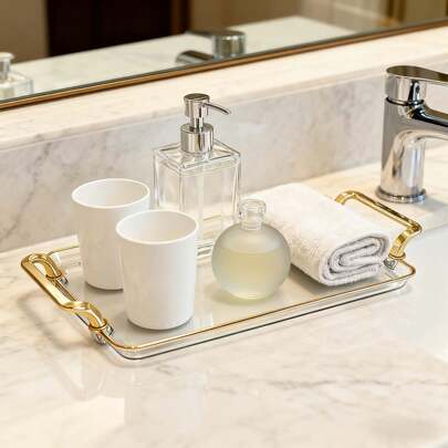 Khay trưng bày bánh ngọt trong suốt viền vàng sang trọng, khay trưng bày bánh ngọt thương mại dành cho quán cà phê.
