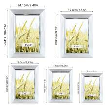 1个白色/银色装饰相框，可横竖摆放，适用于3.5x5英寸、4x6英寸、5x7英寸、6x8英寸、8x10英寸照片，现代家居装饰，适用于客厅、卧室、办公室、书房、走廊，是圣诞节、万圣节、情人节的绝佳礼物。（照片纸随机赠送） - 1PC - 查看 6