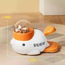 Đồ chơi tương tác hình vịt vàng, có chức năng phân phát thức ăn, thích hợp cho mèo và chó, không cần pin. - Xem 7
