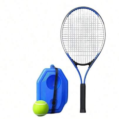 1 Set Single-Person Tennis Trainer, Includes 21-Inch Tennis Racket, Base And Rebound Tennis Ball On Rope, Designed For Beginners, Allows Solo Practice Without Wall, Suitable For Indoor/Outdoor Daily Training And Home Practice, Lightweight Racket, Stable And Anti-Tipping Base, Wear-Resistant Rebound Ball, Practical Training Equipment To Improve Swing Rhythm And Hitting Feel, Easy For Beginners To Get Started.