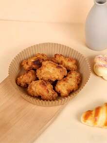 High Temperature Resistant Paper Plates, Silicone Oil Paper, Round/Square Baking & Air Fryer Liners - Multicolor - View 12