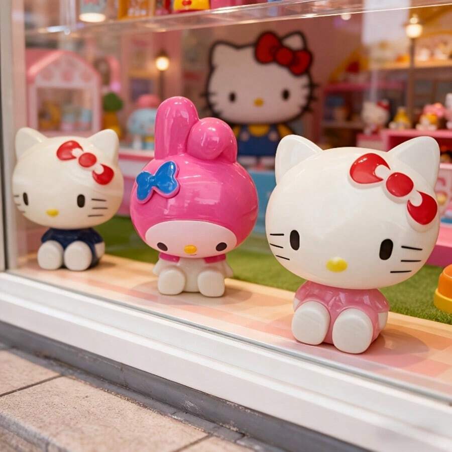 SANRIO 3件套装饰摆件,PVC材质,适用于汽车、房间和卧室装饰。可用作节日或生日礼物、收藏级人物家居装饰品、派对礼品、家居装饰,也是女孩房间装饰的必备品。 - 3PCS - 查看 1