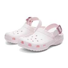 Crocs Dép thể thao nữ, dép bít mũi cổ điển có khóa cài, mẫu mới mùa hè 2026, dép đi biển màu hồng kín mũi 213347-7DF - Hồng - Xem 3