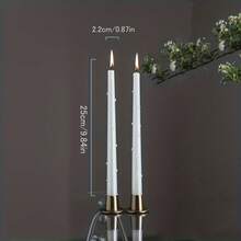 24,9 cm 2/6 pezzi Candele bianche, bianco puro e romantico, con stoppino singolo in cera di soia, perfette per l'arredamento della tavola da pranzo, adatte per la decorazione della casa, cena a lume di candela, matrimonio, Pasqua, Festa della Mamma e celebrazioni stagionali - Tagli Unica - Visualizzare 10