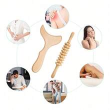 1pcs Wood Therapy Massage Tool Lymphatic Drainage Massager Kit  Body Cellulite Massager For Body Sculpting,Contouring,Relief Muscle,Anti-Cellulite - 彩色 - 查看 6