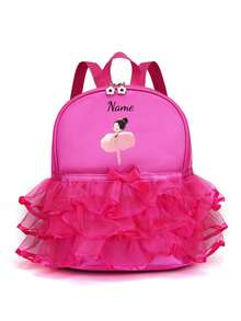 This Personalized Mini Casual Backpack Features A Simple And Refined Design, With Multi-Functional Practicality. The Solid Color Design Is Accented With A Bow And Lace Trim, Incorporating A Ballet-Inspired Pattern. It Is Very Suitable For Daily Use, Shopping, And School. It Also Makes A Wonderful Birthday Or Back-To-School Gift. - Multicolor - View 9