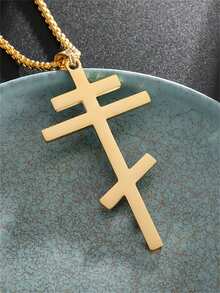 1件东正教十字架吊坠基督教符号男女通用不锈钢项链宗教饰品护身符礼物 - 時尚 - 查看 11
