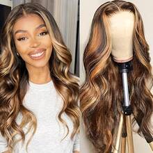 Highlight Ombre Lace Front Wigs Human Hair Glueless Wigs 13x4 Body Wave Frontal Wigs Human Hair Pre Plucked With Baby Hair 200% Density 4/27 Colored Honey Blonde Lace Front Wig For Women - S4/27 - 查看 11