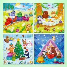 beartale 144 pièces Jouets Puzzle Animaux de la Forêt, Jouets Montessori, Comprenant Ours, Renards, Lapins, Ratons Laveurs et Autres Créatures de la Forêt, Jouets Cognitifs Montessori pour la Petite Enfance, Jeu d'Apprentissage de la Vie en Forêt, Jouets Puzzle, Jouets Éducatifs, Fournitures Scolaires, Convient aux Enfants de 3 à 6 Ans, Cadeaux d'Anniversaire, Cadeaux de Vacances d'Été, Cadeaux de Fête, Fête des Enfants, Rentrée Scolaire - Multicolore - Voir 5