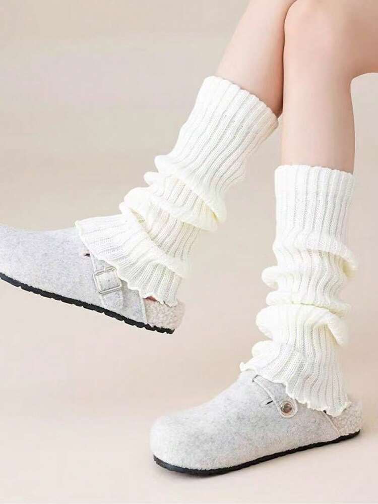 Bộ 2/1 chiếc tất giữ ấm chân nữ phong cách Y2K (Tất dài Lolita Nhật Bản, tất giữ ấm tay và chân đan móc, tất len mềm mại mùa thu/đông, cổ tất bốt) - Nhiều màu - Xem 9