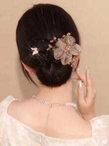 1 pièce Créateur de chignon en queue de poisson avec faux perles et strass pour femmes, décoration élégante et à la mode pour queue de cheval haute, outil de coiffure, frais et doux pour l'été, accessoire de cheveux décoratif mignon et à la mode, convient pour un usage quotidien, les vacances, les voyages, les accessoires de tête, les épingles de coiffure - Multicolore - Voir 12