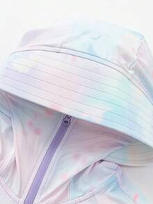 Balabala Áo khoác chống nắng mùa hè cho bé gái 2026, áo khoác nhẹ chống tia UV, chất liệu thoáng mát, trang phục ngoài trời thoáng khí. - Màu tím xanh - Xem 3