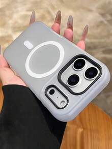 Ốp lưng điện thoại từ tính màu trơn mờ, tối giản, tương thích với iPhone 17/17Air/17Pro/17ProMax/16/16Pro/16ProMax/16Plus/15/14/13/12/11 Pro Max, hỗ trợ sạc không dây, mặt lưng silicon mềm mại. - màu đen - Xem 4