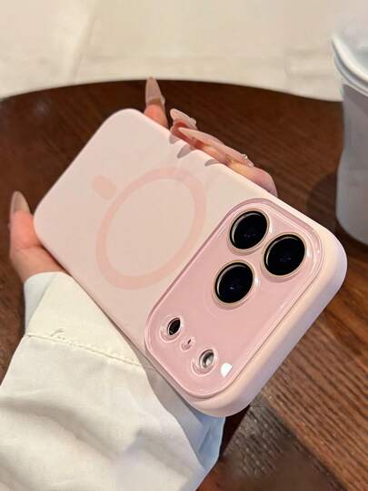 磁吸式液态硅胶糖果色手机壳，兼容 17 Pro Max、17 Pro、16 Pro Max、15、14 Pro、13、12 Pro、11，支持无线充电，玻璃镜头保护后盖