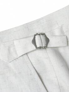 Men's Suit Set, Double Breasted Suit Jacket+Pants Two-Piece Set, Suitable For Business Banquet Dress Set - 白色 - 查看 5