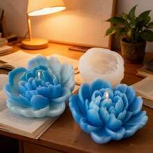 新款牡丹花香氛蜡烛，石膏家居装饰，硅胶模具 - A-白色 - 查看 5