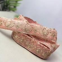 36英寸刺绣亮片饰边，亮丽缝制布条，适合DIY手工制作，多种颜色可选，可用于服装和配饰的缝纫和手工制作。 - 粉紅色 - 查看 10