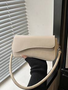 Fashionable Leopard Print Asymmetrical Flap Vintage Minimalist Elegant Shoulder Bag - Beige - View 11