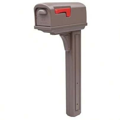 Classic Plastic Mailbox And Post Kit GCL100MAM Mocha