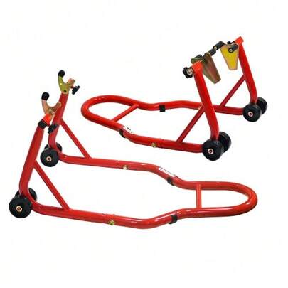 The 200 Kg Motorcycle Decoy Frame, With Front And End (K And U) Anchoring Devices, Suitable For Most Motorcycle Brands - Red (RED)