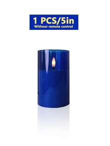 3pcs Flameless Candle Lights With Remote Control/Timer, Battery Operated Blue Warm Light Candles, Suitable For Christmas, Halloween, Valentine's Day, Mother's Day, Gifts, Birthday, Proposal, Wedding, Dining Table, Party - Blue - Warm Light - View 15