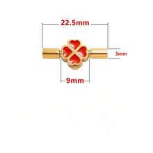 Bộ trang sức tự làm cao cấp gồm một phụ kiện hình trái tim cỏ bốn lá bằng men và dây bện, dùng để tùy chỉnh vòng tay. - Phụ kiện tự làm - Xem 5