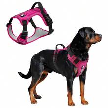 Đai ngực chiến thuật cho chó lớn có tay cầm, 2 kẹp dây xích, áo vest chống thoát hiểm bền chắc cho chó nghiệp vụ, kiểu dáng quân đội, phản quang, có thể điều chỉnh để huấn luyện, đi dạo, leo núi. - Nhiều màu - Xem 2