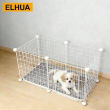 KALAY Metal Modular Detachable Washable DIY Transparent Panel Dog Cage, Rabbit, Teddy, And Only Small Dog Kennel Pet Enclosure Birds, Reptiles - White - View 6