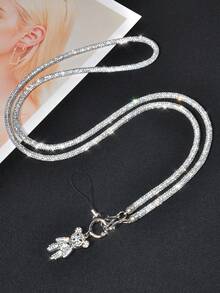 1 Set Luxury Niche Design Phone Anti-Lost Handheld Wrist Strap, Fully Studded Crystal Short Chain, Exquisite Personalized Rhinestone Bear Pendant, Fashionable High-End Bag/Phone Case Chain, Key Chain Decoration For Women Compatible With Android And Most Smartphone,Gifts For Mother, Family, Friends, Birthday, Holiday Phone Chain - Multicolor - View 28
