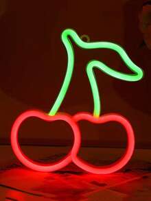 1pc Cherry Shaped LED Neon Light, With Hook For Wall Hanging, USB & Battery Powered, Suitable For Kids Room, Bedroom, Wall, Party, Dorm, Wedding Decor, Friend Birthday Gift - White Housing - View 13