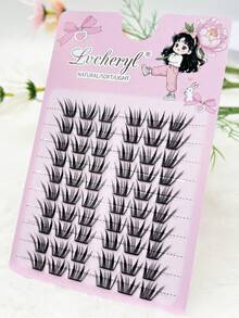 Lvcheryl 60 Clusters Ultra-Lightweight Lashes,Fox Individual Lashes Mixed Length, Natural Looking Cluster Lashes DIY Wispy False Eyelashes For Beginner - C - View 7