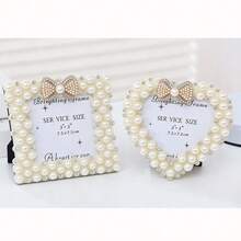 1pc Faux Pearl Photo Frame, Suitable For Display Stands, Desktop DIY Wall Decor, Artist Home Decor, Birthday Party, Wedding Anniversary, Christmas Gift, Includes Random Insert Paper - Multicolor - View 23