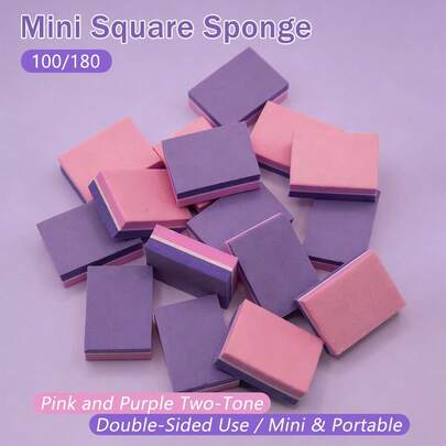 24支/12支/2支装专业矩形指甲锉，100目/180目，美甲用品，美甲工具，返校季，美甲产品，适用于美甲延长