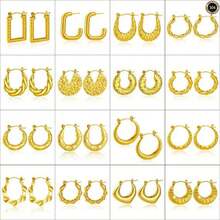 12 Pairs Of 304 Stainless Steel Earrings, A Thick Gold Ring-Shaped Jewelry Set, Embodying The Elegant Style Of Ladies - A Simple Japanese-Korean Style, With A Fashionable And Exquisite Asymmetrical Design, Suitable For Daily Wear And Party Occasions.Summer Jewelry Women,Earrings For Women - Gold - View 4
