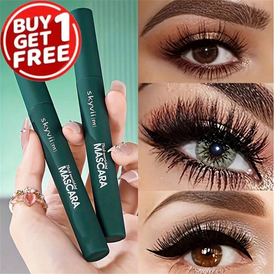 Buy 1 Get 1 Free - Lengthening Mascara, Visibly Enhances Lash Length, Long-Lasting Formula, Waterproof And Smudge-Proof, Intense Black - 2 Black Mascaras - View 1
