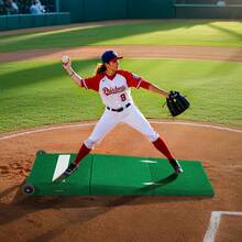 Pitching Mound, Portable Baseball Pitcher's Mound, 90 In IIndoor Outdoor Pitching Practice And Training Equipment, Softball Pitching Aids With Antifade Turf, Pitching Rubber, Carry Handles - 90 in - 查看 1