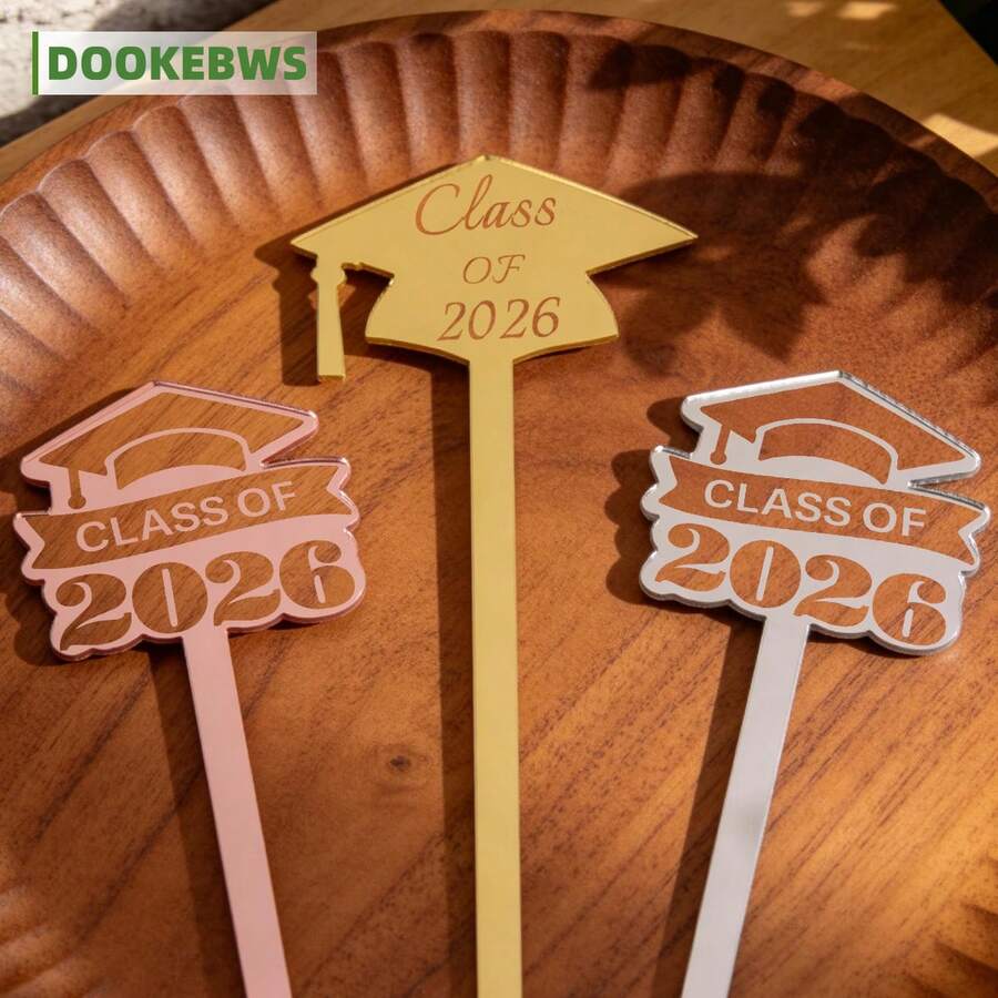 10支装亚克力饮料搅拌棒，创意鸡尾酒签，调酒师工具，夏季风格，金色、银色、粉色可选，适用于冷饮、毕业典礼、派对等场合 - 黑色 - 查看 1