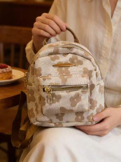 Ba lô mini họa tiết hoa hồng mới năm 2026, kiểu dáng dễ thương dành cho bé gái, túi đi học/đi làm, quà tặng mùa xuân/ngày lễ tình nhân, túi đeo chéo đa năng.