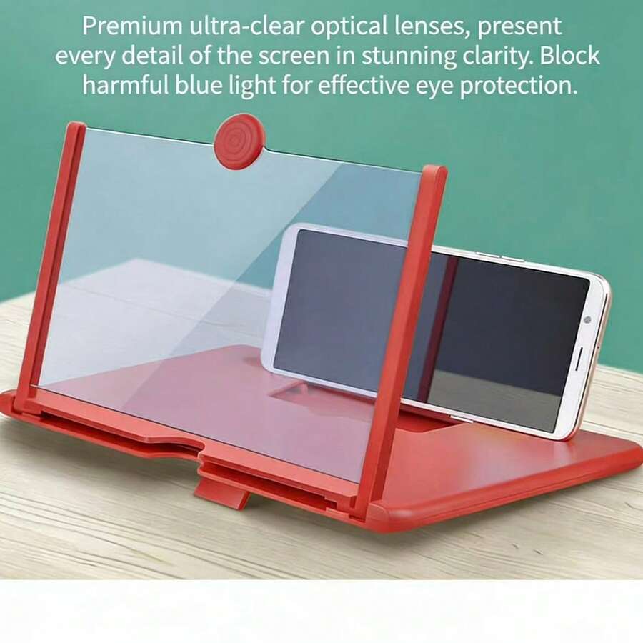 Kính lúp phóng đại màn hình 3X, độ phân giải cao, chống ánh sáng xanh, giá đỡ điện thoại gập gọn, xem video rảnh tay, phù hợp với tất cả điện thoại thông minh 10 inch. - Nhiều màu - Xem 1
