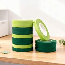 5pcs Floral Tape Flower Tape Dark Green Floral Tape For Bouquets Floral Arranging Stem Wrap Craft, Wedding Decoration Handmade DIY Wrapping Flower Green Tape Making Materials - Light Green - View 2